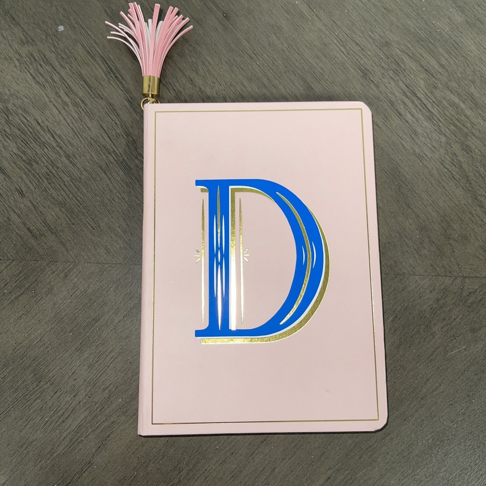 Journal D Monogram With Tassel Pink Opal House college ruled lined NEW Free Ship